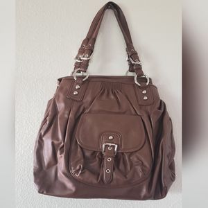NINE WEST Brown Hobo Faux Leather Purse Handbag